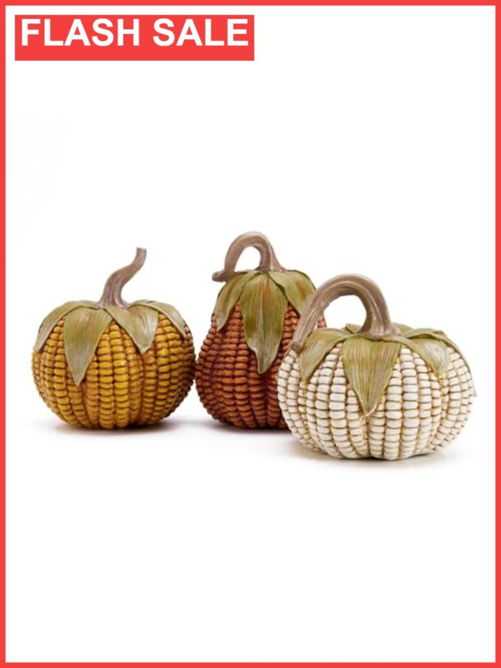 Resin Artificial Pumpkins Set of 3 Fall Harvest Decor Centerpiece